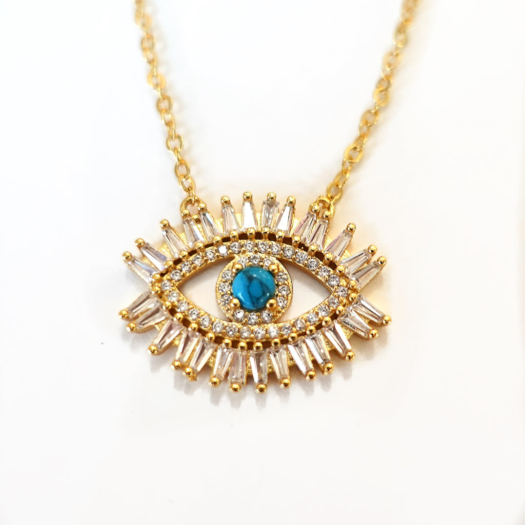 CRYSTAL EVIL EYE NECKLACE