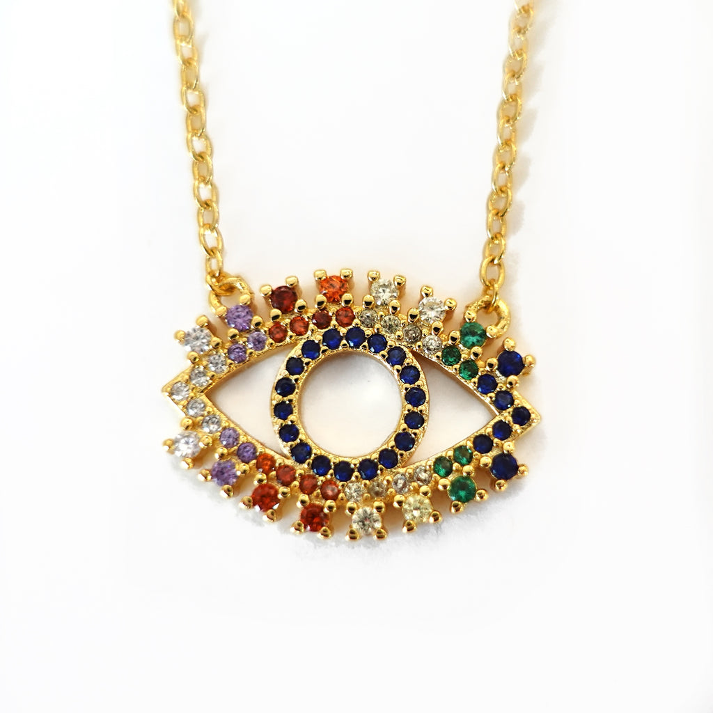 CUTOUT EVIL EYE NECKLACE