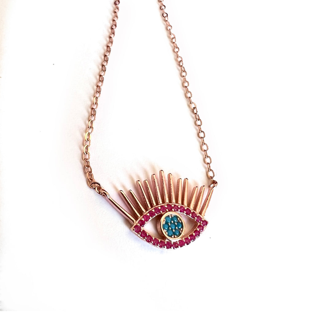 Small Pink Eyelash Necklace